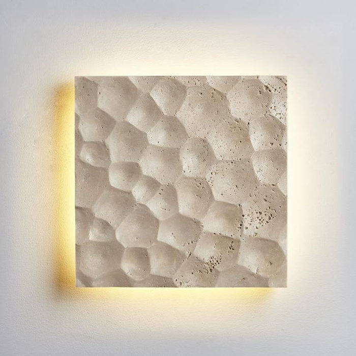 Zeitgenössische kreative Stein quadratische LED-Wandleuchte Lampe für Wohnzimmer 