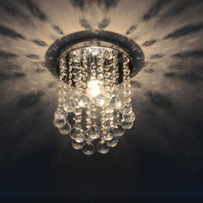 Hardware de lujo contemporáneo, deslumbrantes cuerdas de cristal, luz de techo empotrada de 1 luz para pasillo 