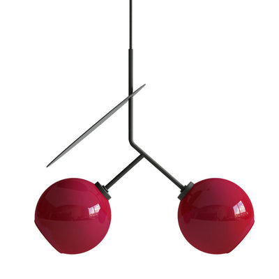 Moderne kreative Kirschglas-Eisen 1/2-Licht Pendelleuchte 