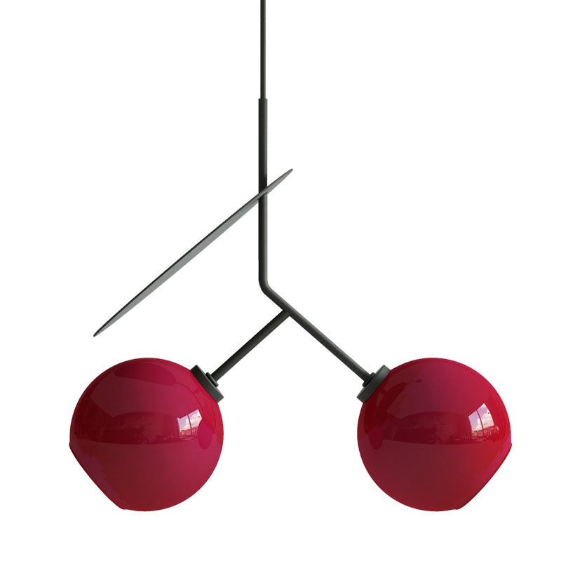 Moderne kreative Kirschglas-Eisen 1/2-Licht Pendelleuchte 