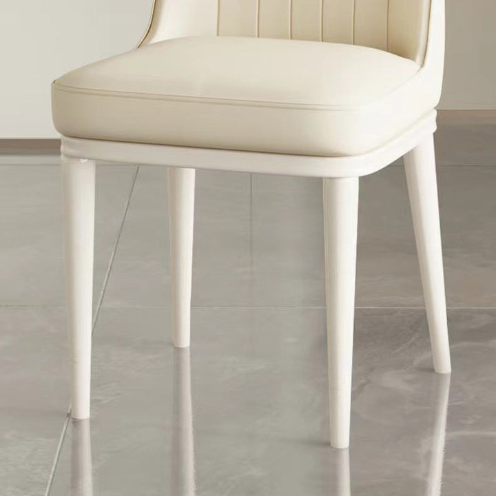 Moderner minimalistischer quadratischer rechteckiger PU-Leder-Kohlenstoffstahl-Esszimmerstuhl mit Rückenlehne für das Esszimmer 