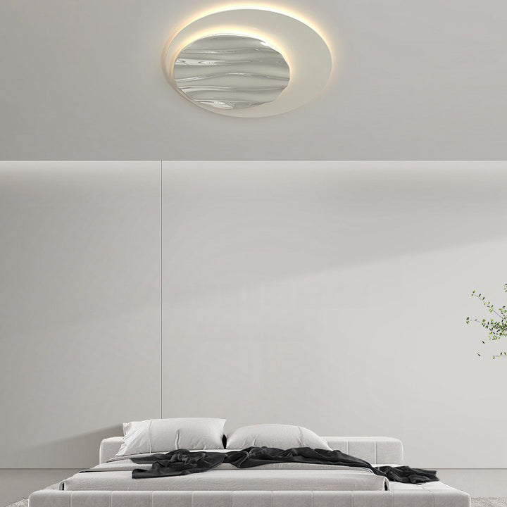 Moderne unbedeutende Aluminium-Polycarbonat-runde Kräuselung LED-Unterputz-Deckenleuchte für Schlafzimmer 