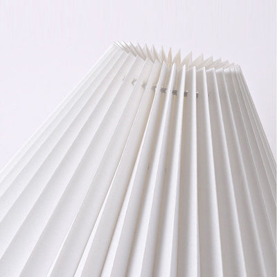 Moderne minimalistische runde plissierte Keramik-PVC-Tischlampe mit 1 Licht für Schlafzimmer 