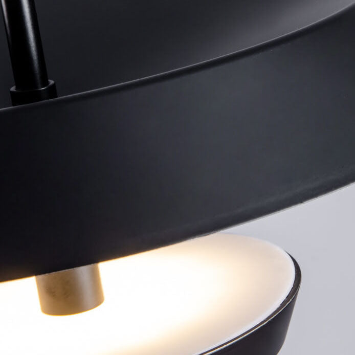 Moderne minimalistische runde fliegende Untertasse aus Aluminium und Acryl LED-Pendelleuchte für das Wohnzimmer 