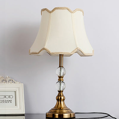 Moderne Luxus Runde Trapez Eisen Kristall Stoff 1-Licht Tisch Lampe Für Schlafzimmer 
