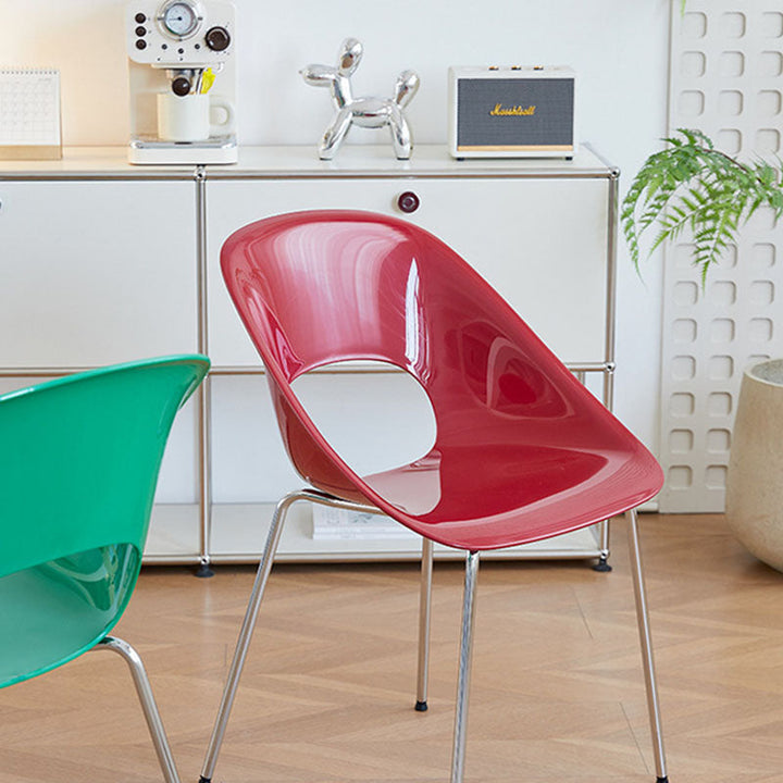 Modern Minimalist Ring Curved Plastic Iron Dining Chair Backrest For Dining Room