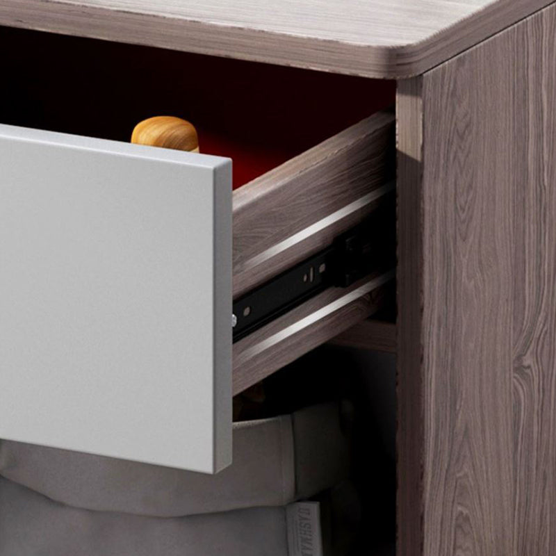 Table de chevet moderne minimaliste à dessus carré en panneau haute densité avec 1 tiroir pour chambre 