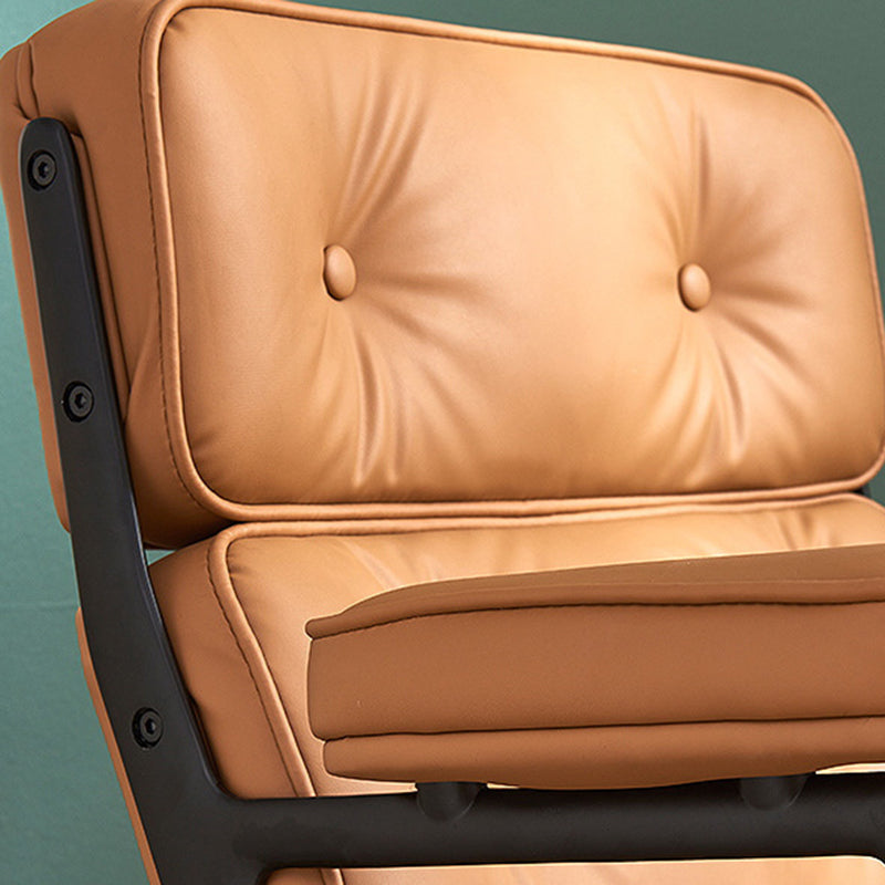 Moderner minimalistischer quadratischer Halbkreis-gepolsterter Leder-Hardware-Schreibtischstuhl mit Rückenlehne und Armlehne für das Home Office 