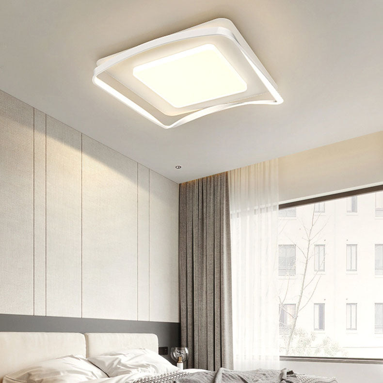 Moderne Einfachheit Aluminium Quadrat Acryl Schatten LED Unterputz Deckenleuchte Für Schlafzimmer 
