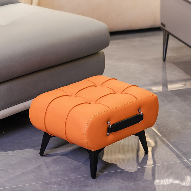 Tabouret de pied portable moderne en similicuir capitonné de luxe pour salon 