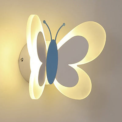 مصباح حائط LED من الحديد بتصميم فراشة أكريليك إبداعي معاصر لغرفة النوم 
