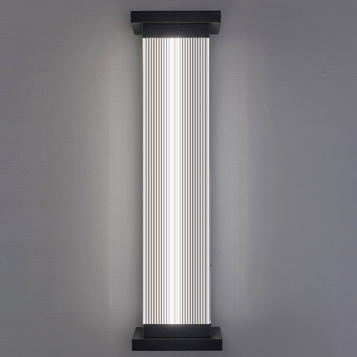 Modern Minimalist Waterproof Striped Rectangle Stainless Steel Acrylic Wall Sconce Lamp For Outdoor Patio