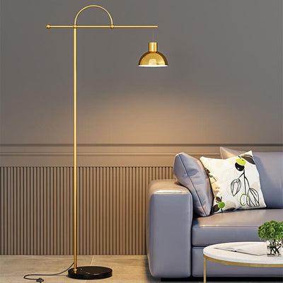 Post-modern Creative Fishing Rod Dome Shade 1-Light Standing Floor Lamp