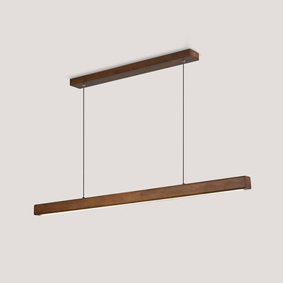 Zeitgenössische Nordic Gummi Holz Acryl Streifen LED Insel Licht Kronleuchter Für Esszimmer 