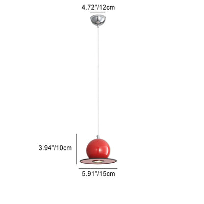 Lustre suspendu contemporain créatif rond en fer avec LED pour salon 