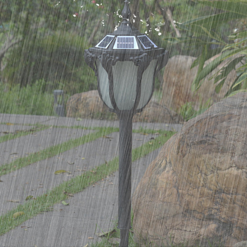 Lumière de paysage extérieure LED en verre de fer en aluminium solaire étanche minimaliste moderne pour jardin 
