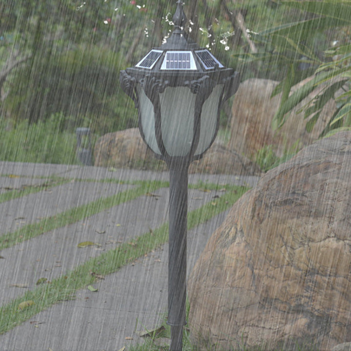 Lumière de paysage extérieure LED en verre de fer en aluminium solaire étanche minimaliste moderne pour jardin 