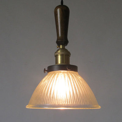 Retro Industrial Water Ripple Glass Bowl Shade 1-Light Pendant Light