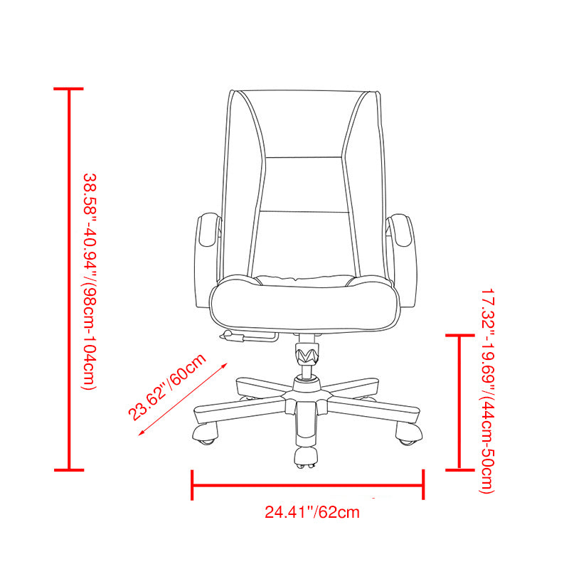 Moderner minimalistischer gebogener PU-Leder-Schwamm-Massivholz-Nylon-Schreibtischstuhl mit Rückenlehne und Armlehne für das Home Office 