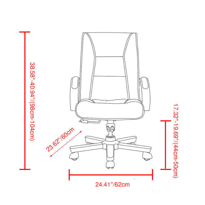 Moderner minimalistischer gebogener PU-Leder-Schwamm-Massivholz-Nylon-Schreibtischstuhl mit Rückenlehne und Armlehne für das Home Office 