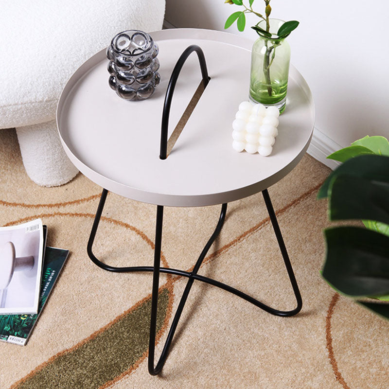 Table basse ronde en métal minimaliste moderne pour salon 