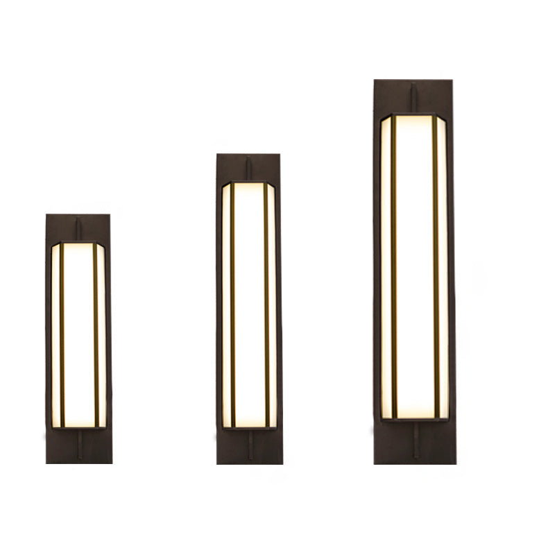 Modern Minimalist Long Square PMMA Stainless Steel LED Outdoor Wall Sconce Lamp For Garden