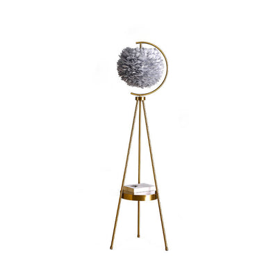 Contemporary Creative Iron Feather Tripod 1-Light Standing Floor Lamp For Bedroom