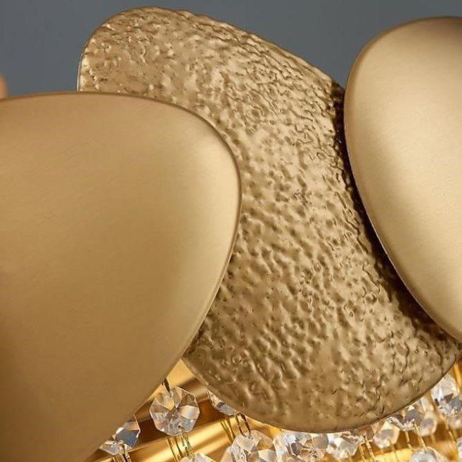 Lustre moderne de luxe en acier inoxydable avec cadre en titane et perles de cristal à 11/15 lumières pour salon 