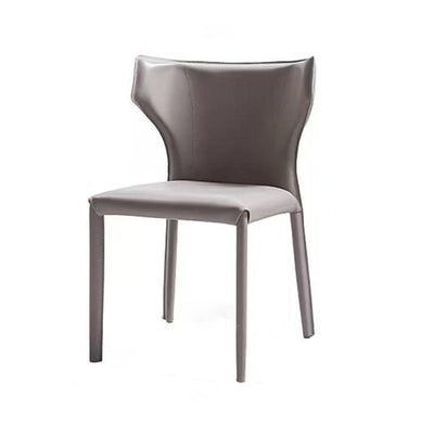 Moderna Minimalista Cuadrada Silla de Comedor de Cuero con Marco de Acero al Carbono Respaldo de Ala Sin Brazos Para Comedor 