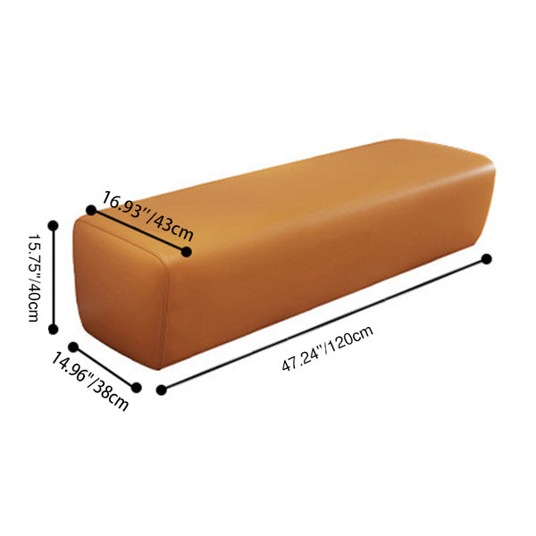 Banco rectangular sin respaldo de madera maciza minimalista moderna con cuero sintético para entrada 