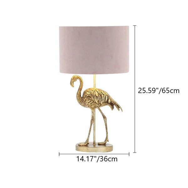 Lampe de Table 1 Lumière en Résine Flamant Rose de Luxe Nordique 