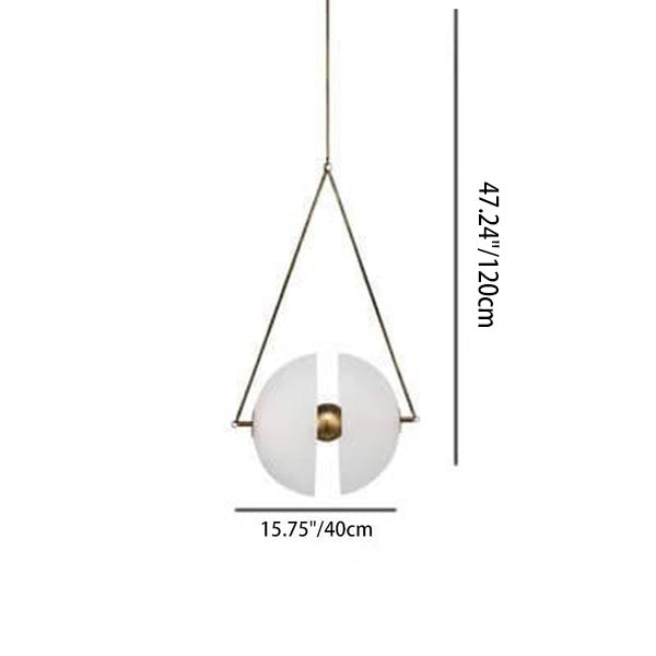 Lámpara colgante LED de vidrio de orbe dividido moderno retro de 2 luces 