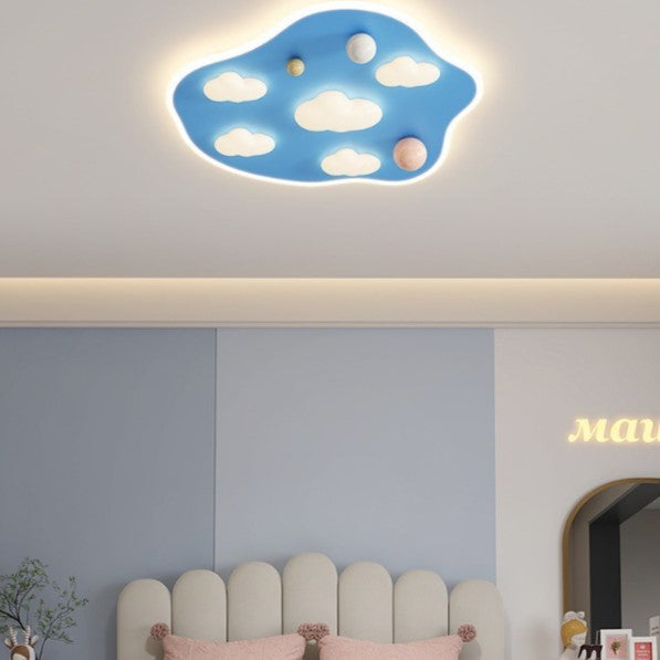 Luz de techo LED empotrada de resina acrílica de hierro con diseño moderno minimalista de oso de dibujos animados para dormitorio 