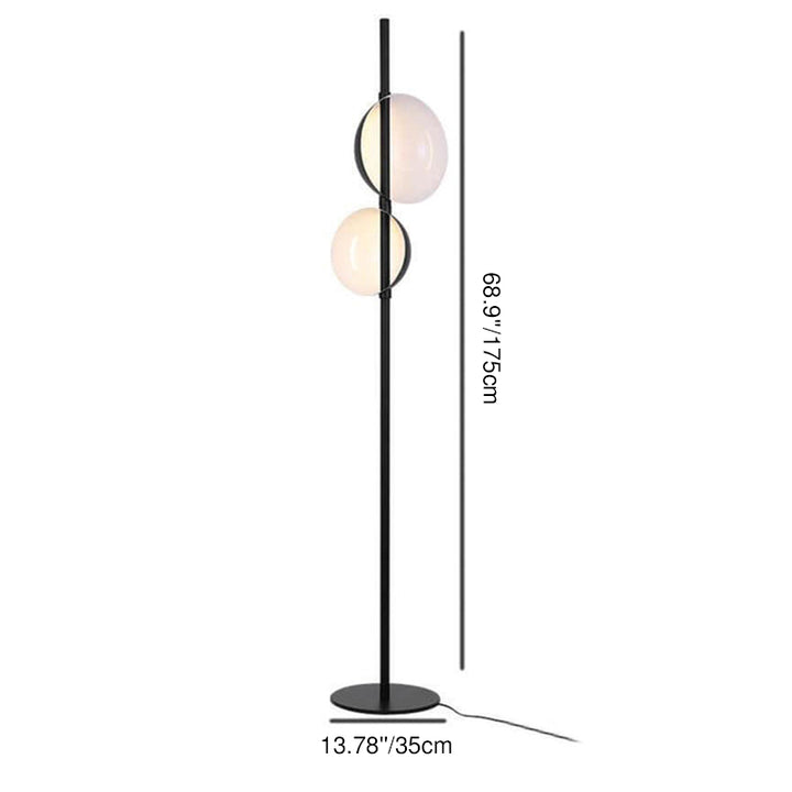 Moderne minimalistische runde Stehlampe aus Schmiedeeisen mit 2-flammigem Schirm für das Wohnzimmer 
