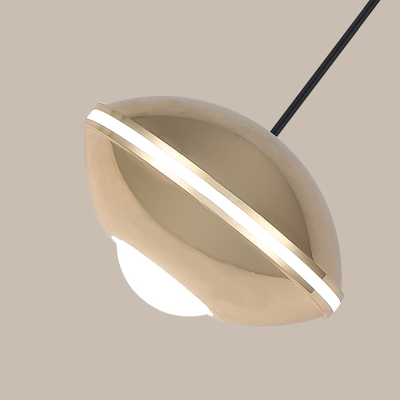 Zeitgenössische nordische ovale Aluminium-Acryl-LED-anhebbare Pendelleuchte für Wohnzimmer 