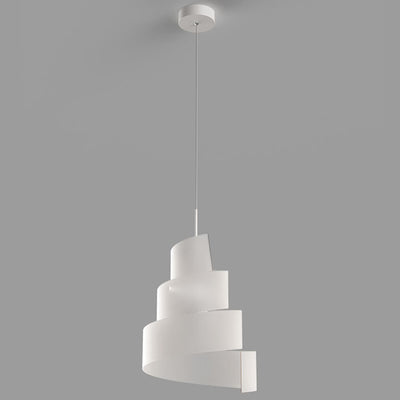 Modern Minimalist Acrylic Multi-layer Spiral Iron Frame LED Pendant Light For Bedroom