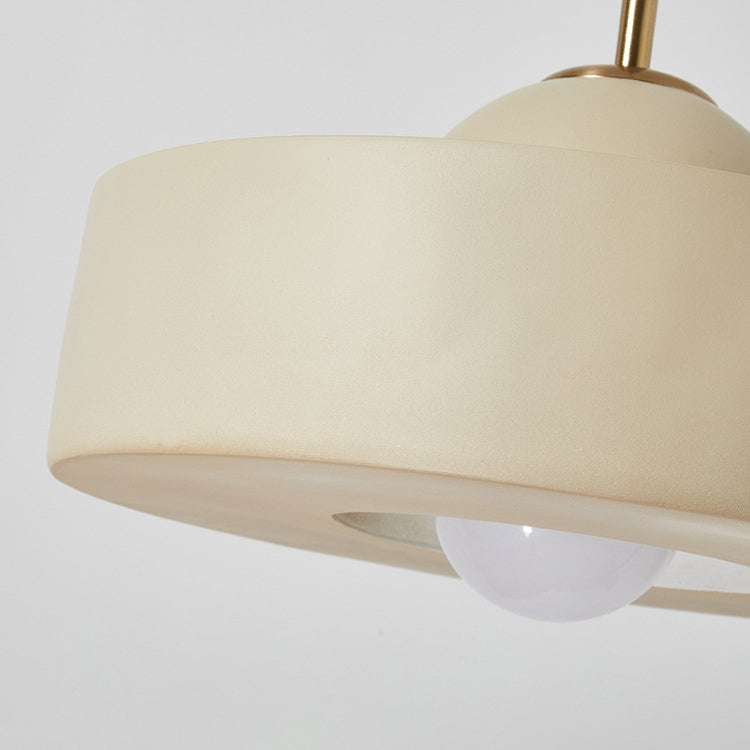 Moderne minimalistische Zylinder Harz Eisen 1-Licht Pendelleuchte für Wohnzimmer 