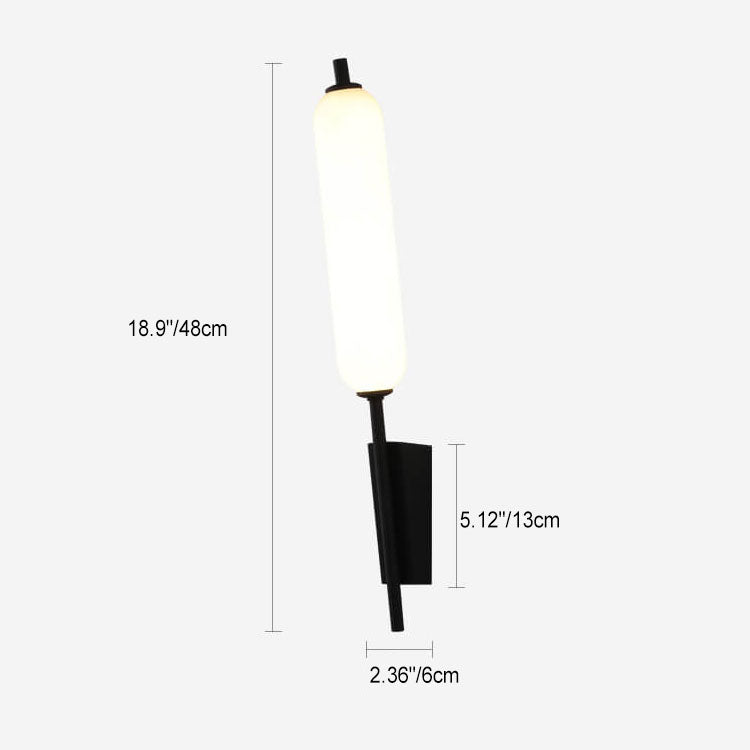 Minimalist Creative Column Straight Arm Iron PC LED Wall Sconce Lamp