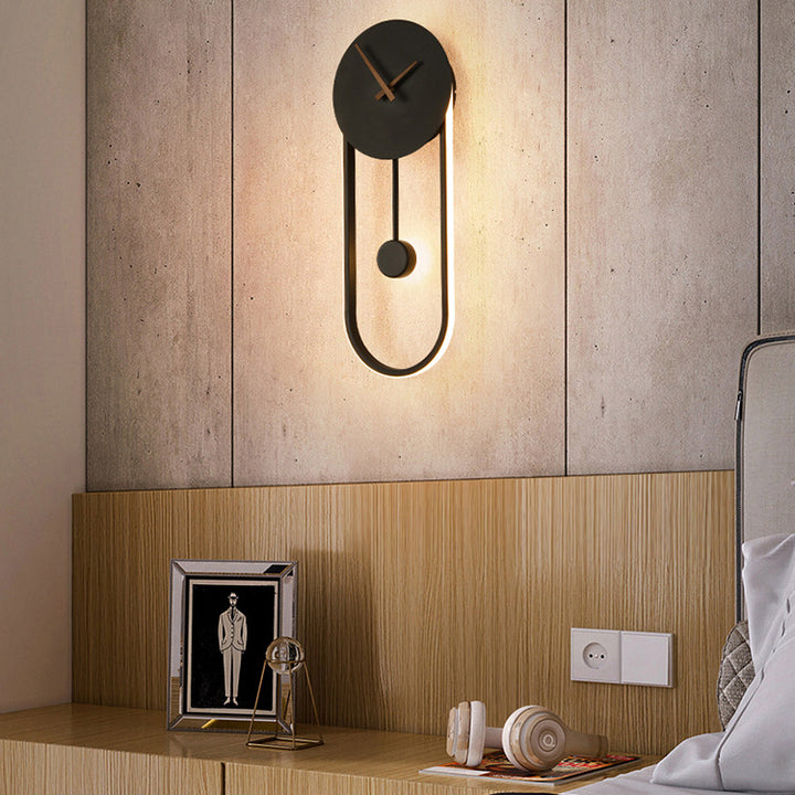 Applique murale LED en fer acrylique de forme ovale ronde scandinave contemporaine pour chambre 
