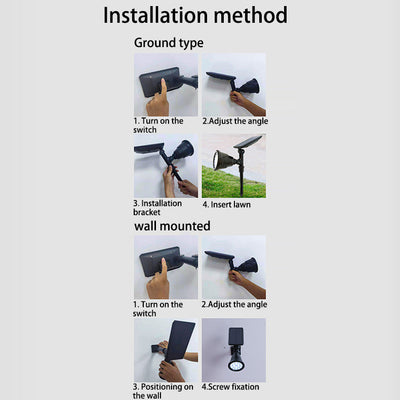 Contemporary Industrial ABS Solar Waterproof LED Spotlight Lawn Insert Light For Outdoor Patio