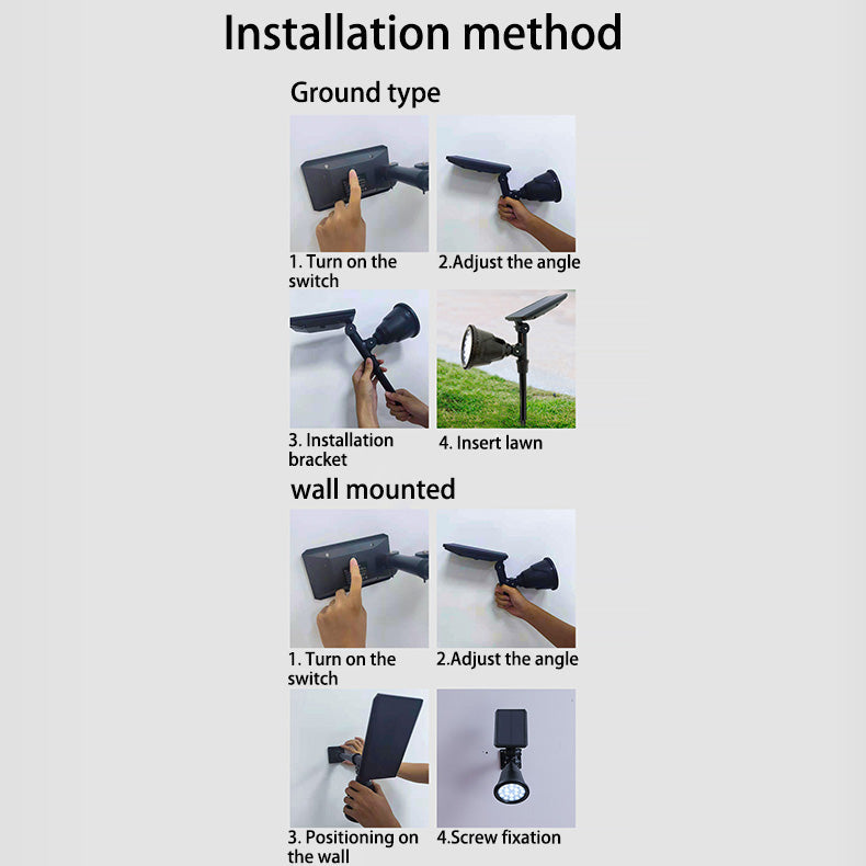 Contemporary Industrial ABS Solar Waterproof LED Spotlight Lawn Insert Light For Outdoor Patio