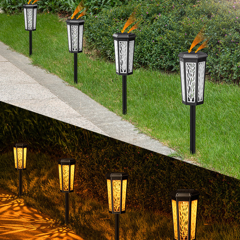 Contemporary Industrial Solar Hexagonal Plastic LED Lawn Insert Light For Outdoor Patio