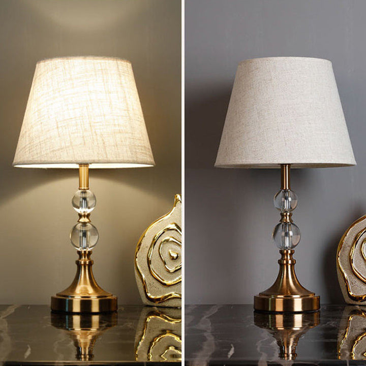 Lampe de table moderne minimaliste en cristal de colonne en fer avec 1 lumière pour salon 