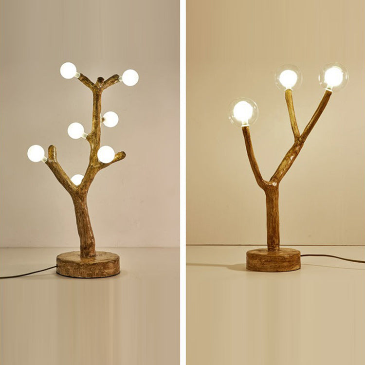 Lampe de table traditionnelle japonaise en résine avec orbe en brindilles, verre, matériel, 3/7/8/12/16 lumières pour chambre à coucher 