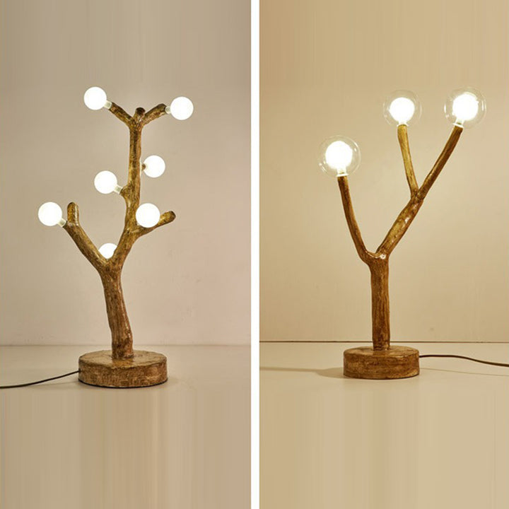 Lampe de table traditionnelle japonaise en résine avec orbe en brindilles, verre, matériel, 3/7/8/12/16 lumières pour chambre à coucher 