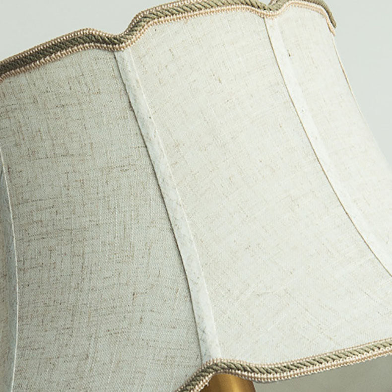 Traditionelle chinesische Vase Basis Keramik Stoff 1-Licht Tischlampe für Schlafzimmer 