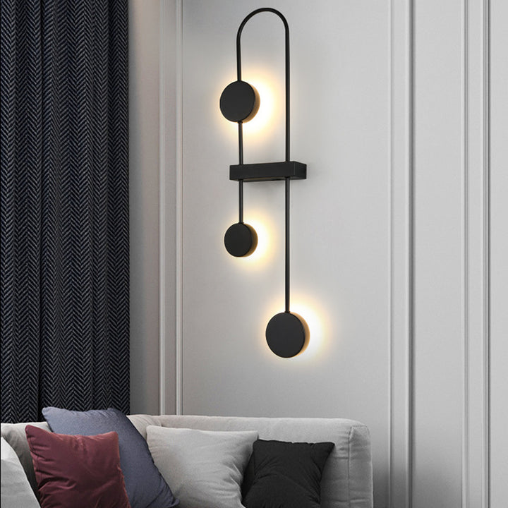 Applique murale LED en métal acrylique géométrique ronde nordique contemporaine pour couloir 