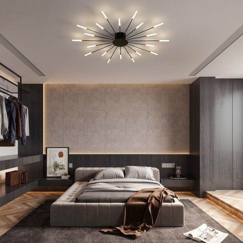 Moderne minimalistische runde strahlende Eisen-Acryl-LED-Deckenleuchte für das Wohnzimmer 