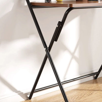Table d'appoint rectangulaire moderne minimaliste en acier et bois 1-niveau pour étude 