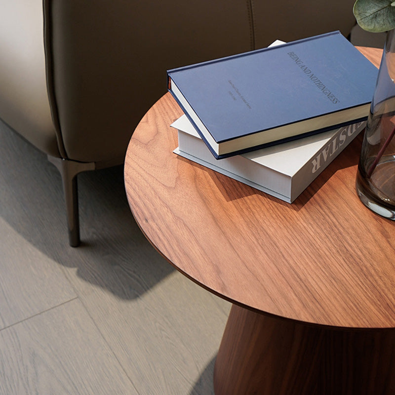 Moderner minimalistischer runder Couchtisch aus Massivholz und Sperrholz für das Wohnzimmer 